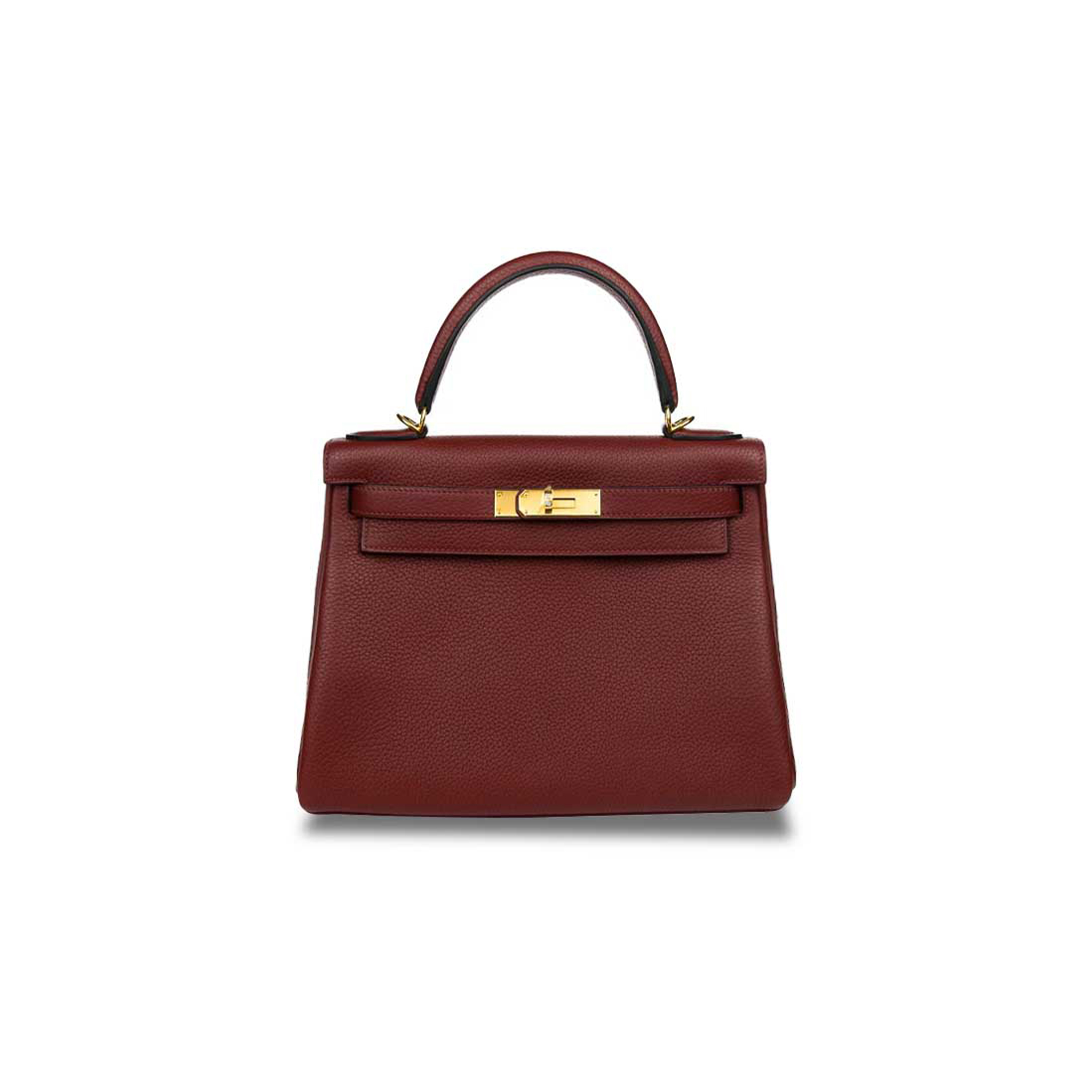 HERMÈS 28 KELLY RETOURNE ROUGE H CLEMENCE GOLD HARDWARE (28*22*10cm) 